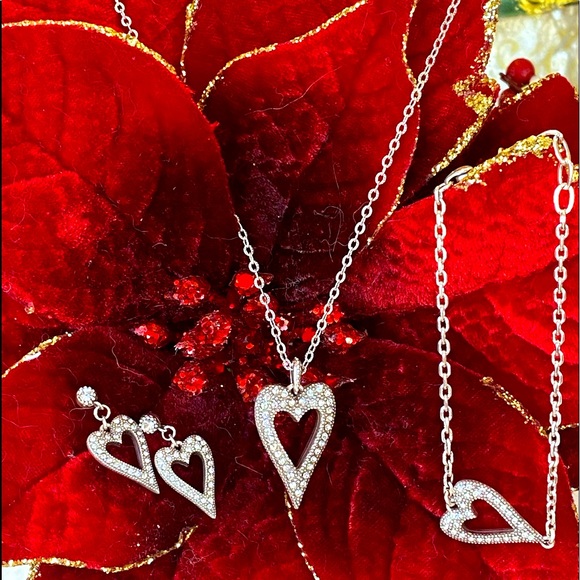 Brighton BELLA MIA Crystal Heart Reversible Necklace Bracelet Earrings RARE - Picture 16 of 16